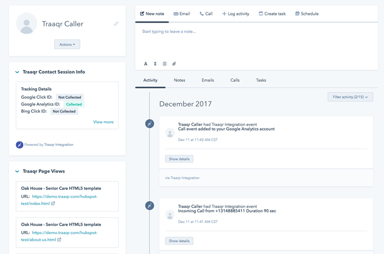 HubSpot Call Tracking Integration